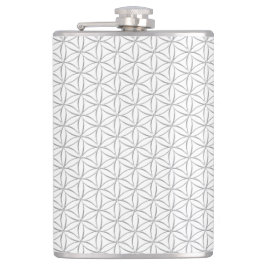 Vloer van het leven / Blume des Lebens - zilveren  Heupfles