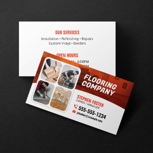 Vloeraannemer Houten Vloer Tegel Sinaasappel Wit Visitekaartje