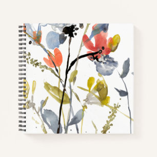 Vloerbedekking - Waterverf bloemen & stenen Notitieboek