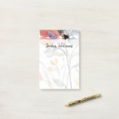 Vloerbedekking - Waterverf Pastel Flowers Post-it® Notes (Op bureau)