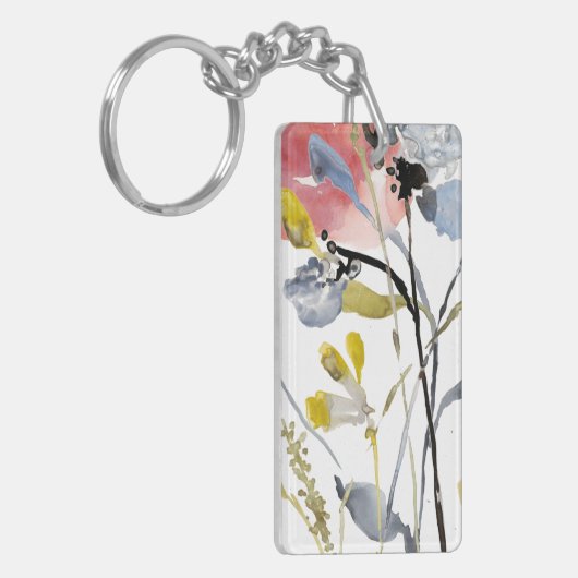 Vloerbedekking - Waterverf Pastel Flowers Sleutelhanger (Voorkant Links)