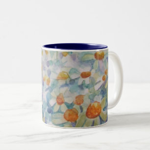 VloerbeemdWaterverf Daisy Floral Tweekleurige Koffiemok