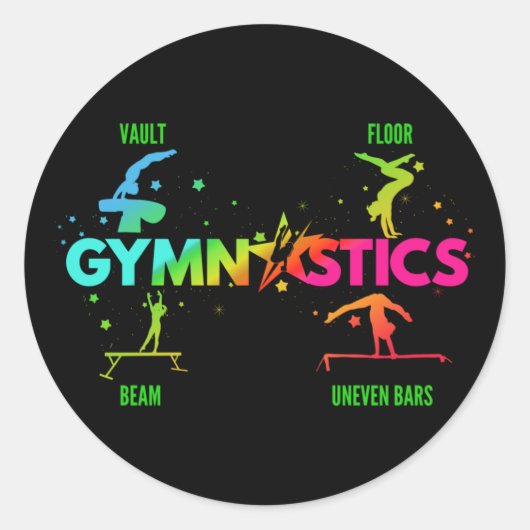 Vloerbeugel voor dames met turnscans ronde sticker (Voorkant)