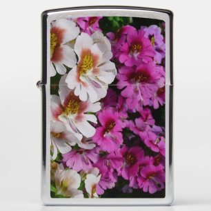 Vloerbeugels Witte roze en Paarse vlinder