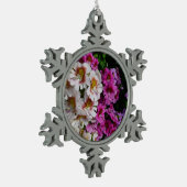Vloerbeugels Witte roze en Paarse vlinder Tin Sneeuwvlok Ornament (Links)
