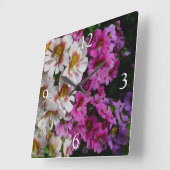 Vloerbeugels Witte roze en Paarse vlinder Vierkante Klok (Hoek)