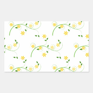 Vloeren en bloemen rechthoekige sticker