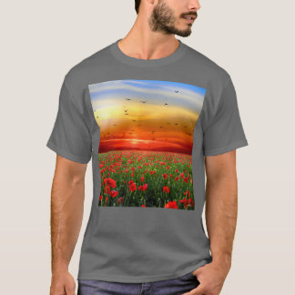 Vloergebied zon en zonnebloem t-shirt