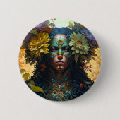 Vloergodin Fantasy Art Ronde Button 5,7 Cm (Voorkant)