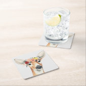 Vloerkroonforestster Deer Vierkante Kartonnen Onderzetter (Insitu)