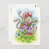 Vloerland - Cute Mouse Art Briefkaart (Voorkant / Achterkant)