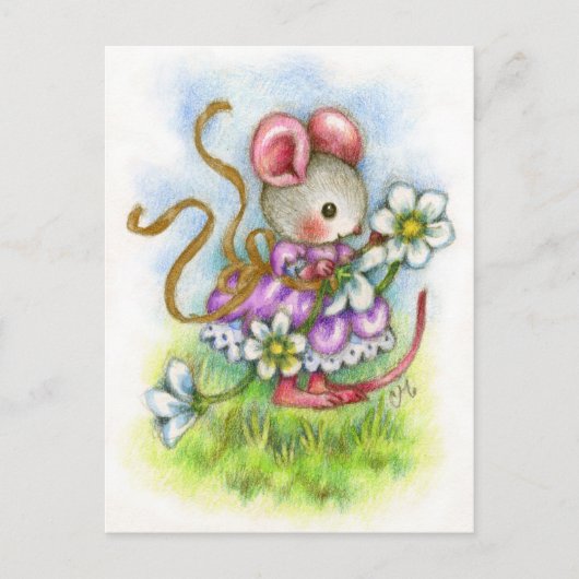 Vloerland - Cute Mouse Art Briefkaart (Voorkant)
