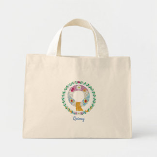 Vloerletters Initiaal "Q" met gepersonaliseerde na Mini Tote Bag