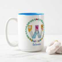 Vloerletters Initiaal "W" met persoonlijke naam