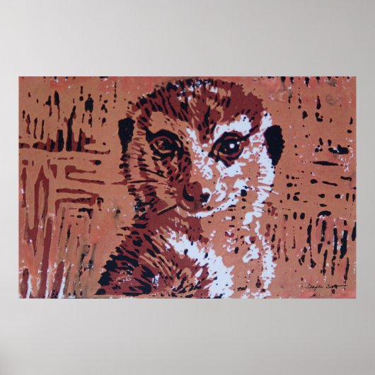 Vloerlinocut - Kunstdruk Poster (Voorkant)