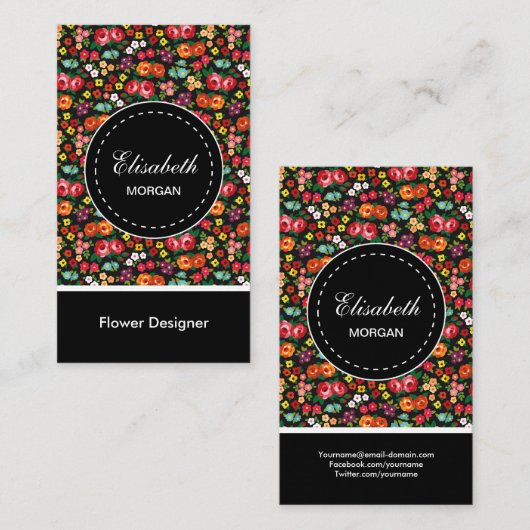 Vloerontwerper kleurig flessenpatroon visitekaartje (Voorkant / Achterkant)
