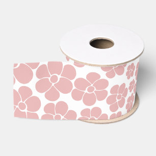 Vloerpatroon - Roze en wit Grosgrain Lint