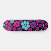 Vloerpatroon - Roze, Paars, blauw en zwart Skateboard (Horizontaal)