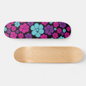 Vloerpatroon - Roze, Paars, blauw en zwart Skateboard (Horizontaal)
