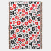 Vloerpatroon - Zwart met rood en wit Deken (Voorkant Verticaal)