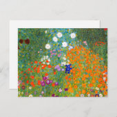 Vloertuin van Gustav Klimt Flower Briefkaart (Voorkant / Achterkant)