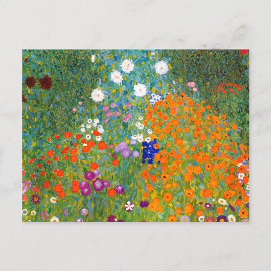 Vloertuin van Gustav Klimt Flower Briefkaart (Voorkant)