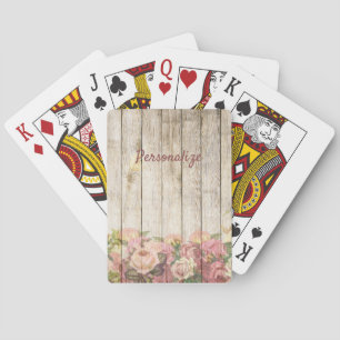 Vloertuinen op houten hek personaliseren pokerkaarten