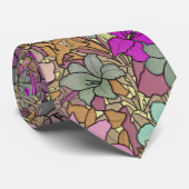 Vloertuinlavender Blauwgroen flessenpatroon Stropdas (Opgerold)