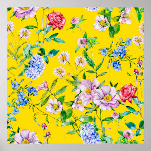 Vloertuinschilfering waterverf poster