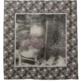 Vloertuinstoel Antiek Natuur Kunstpatroon Douchegordijn (Voorkant)