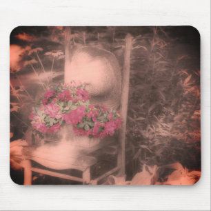 Vloertuinstoel zwart-wit muismat