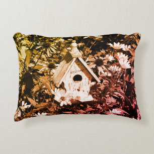 Vloertuinvogelhuis zwart-wit Vintage Accent Kussen