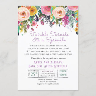 Vloeruitnodiging voor baby shower kaart