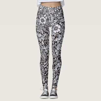 Vloerveld zwarte en witte Leggings