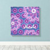 Vloerzalen en wikkelen van denim vierkant canvas (Insitu (Houten vloer))