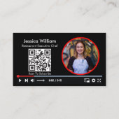 Vloggerkanaal van YouTube met QR-code zwart Visitekaartje (Achterkant)