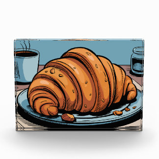 Vlokkerige ochtendcroissant traktatie fotoblokken