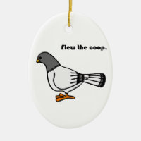 Vloog de Coop Funny Grey Pigeon Cartoon