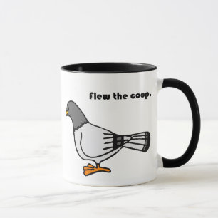 Vloog de Coop Funny Grey Pigeon Cartoon Mok