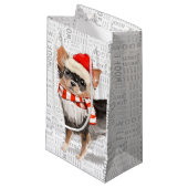 Vlooien Navidog Lang Haar Chihuahua Grappige Kerst Klein Cadeauzakje (Voorkant Gekanteld)