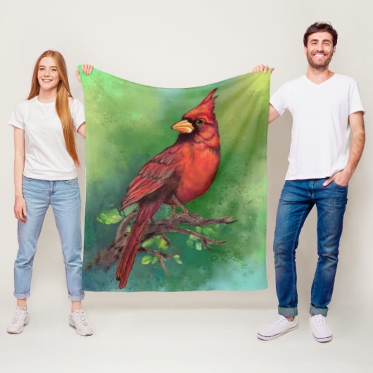 Vloot met noordelijke rode kardinale vogel fleece deken (In situ)