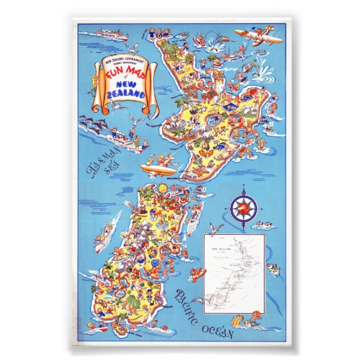  vlootskaart van het Poster van Nieuw-Zeeland (Voorkant)