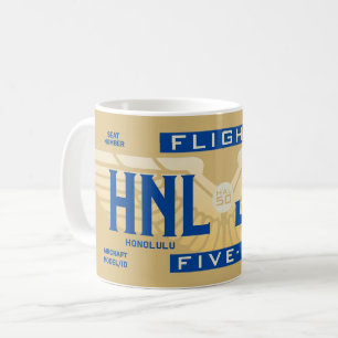 Vlucht 5-O (HAL50) HNL naar JFK Koffiemok