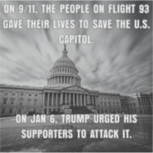 Vlucht 93 redde het Capitool. Trump heeft het aang Sticker (Voorkant)