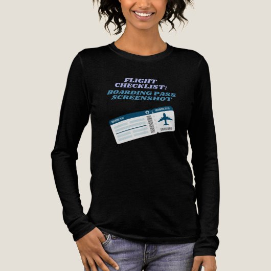 Vlucht Checklist Boarding Pass Screenshot T-shirt (Voorkant)