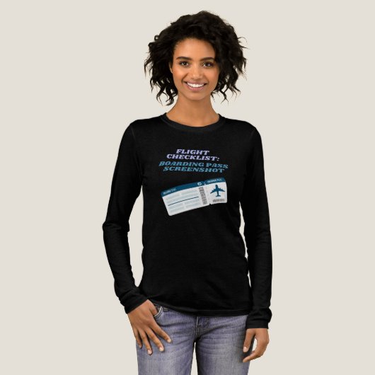 Vlucht Checklist Boarding Pass Screenshot T-shirt (Voorkant)