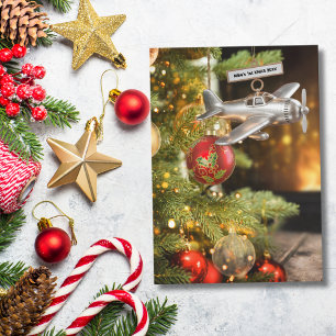 Vlucht Eerste Kerstdag Baby Foto Modern Op Maat Kaart