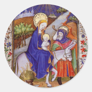 Vlucht naar Egypte Maria Jezus Jozef Ronde Sticker