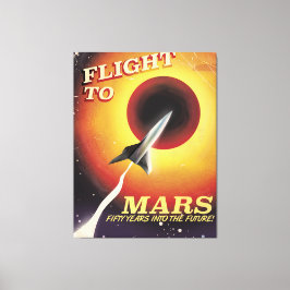 Vlucht naar Mars! vintage sciencefictionposter Canvas Afdruk