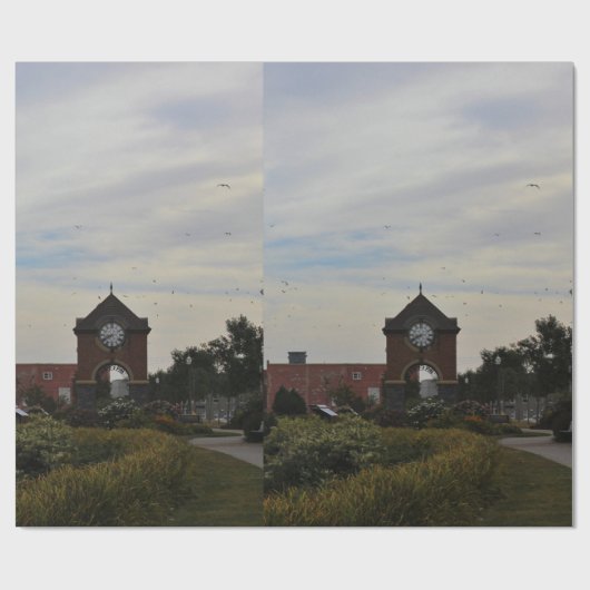 Vlucht over de Klokketoren Cadeaupapier (Vlak)